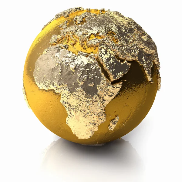 Gold Globe - Africa — Stock Photo, Image