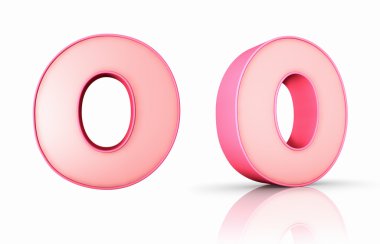 Pink Number Zero clipart