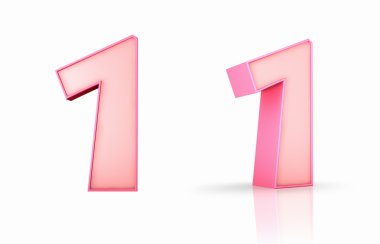 Pink Number One clipart