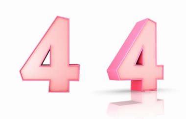 Pink Number Four clipart