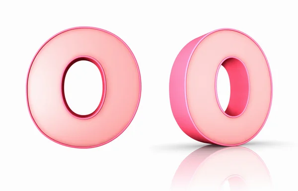 Roze cijfer nul — Stockfoto