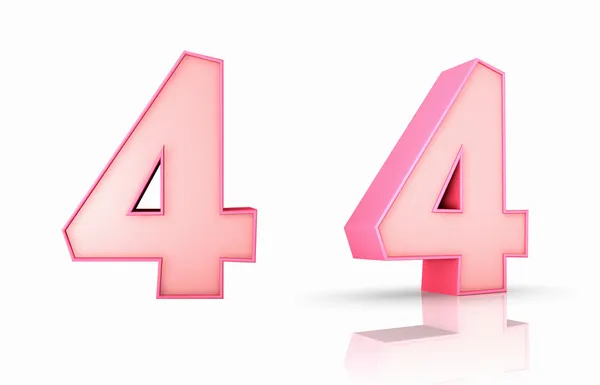Pink Number Four — Stock Photo, Image