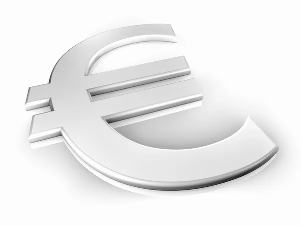 Beyaz euro simgesi — Stok fotoğraf