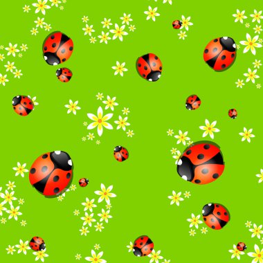 Background with lady bugs clipart