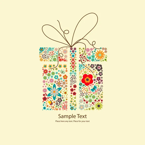 Cadeau floral — Image vectorielle