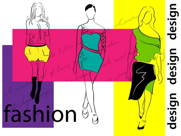 Meninas da moda — Vetor de Stock