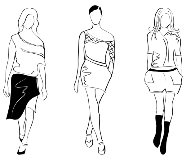 Mode meisjes — Stockvector