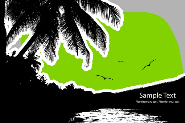 Paysage tropical — Image vectorielle