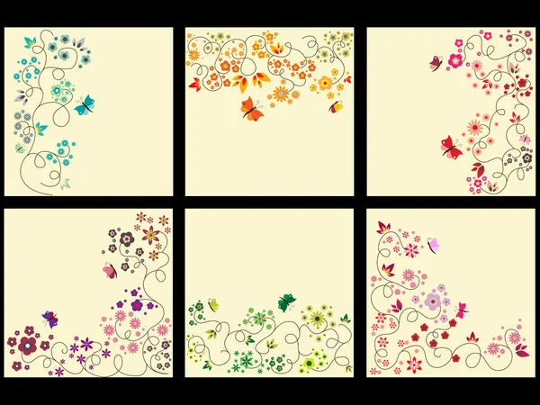 Ensemble de fond floral — Image vectorielle