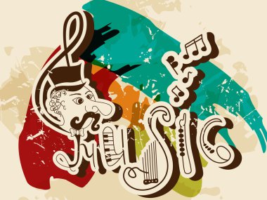 Music letters clipart