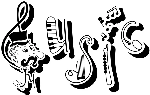 Lettres à musique — Image vectorielle