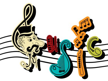 Music letters clipart