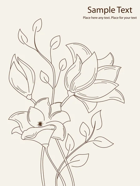 Flores dibujadas a mano — Vector de stock