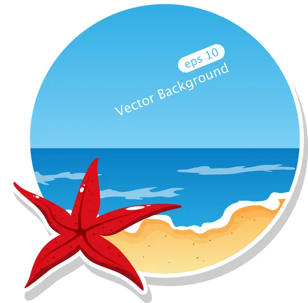 Beach & seastar — Stockový vektor