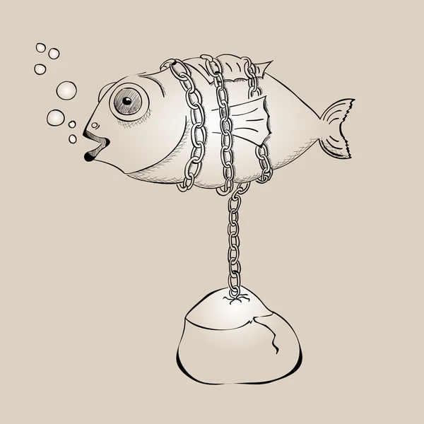 ปลาวาดด้วยมือ — ภาพเวกเตอร์สต็อก