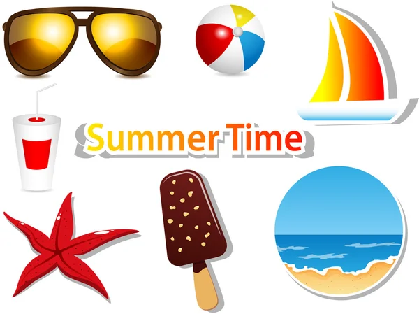 Iconos de verano — Archivo Imágenes Vectoriales