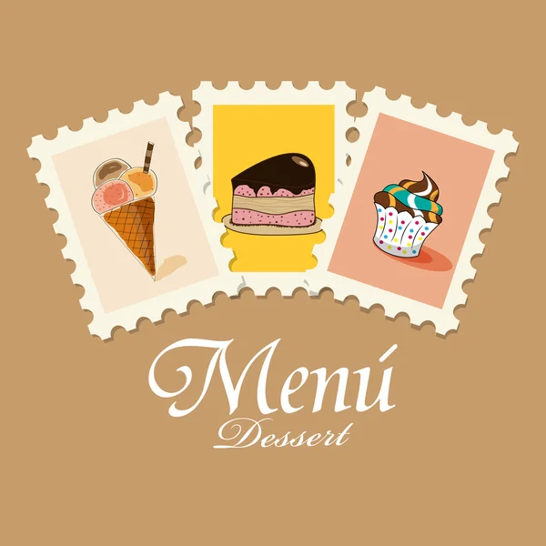 甜品菜单 — 图库矢量图片