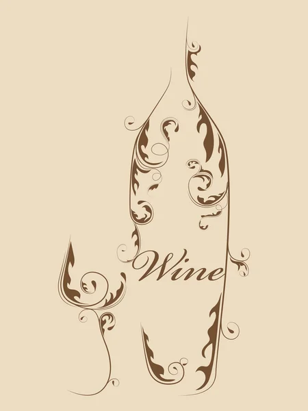 Анотація вино пляшка — стоковий вектор