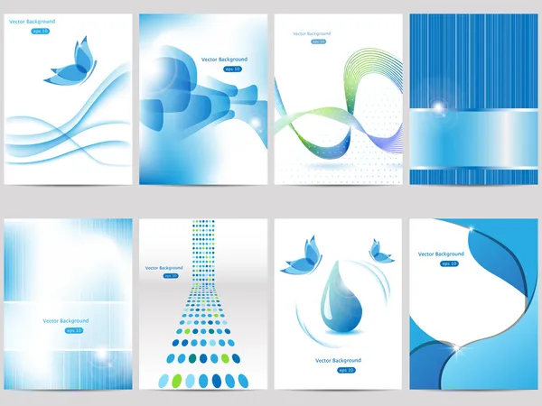 Modrá brožura design — Stockový vektor