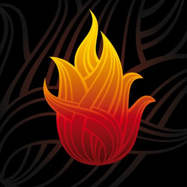 Abstract vector symbol of fire clipart