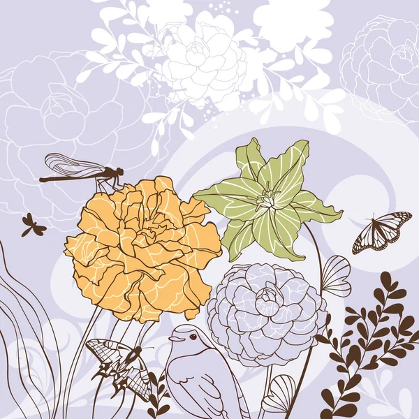 Όμορφη floral κάρτα — Διανυσματικό Αρχείο