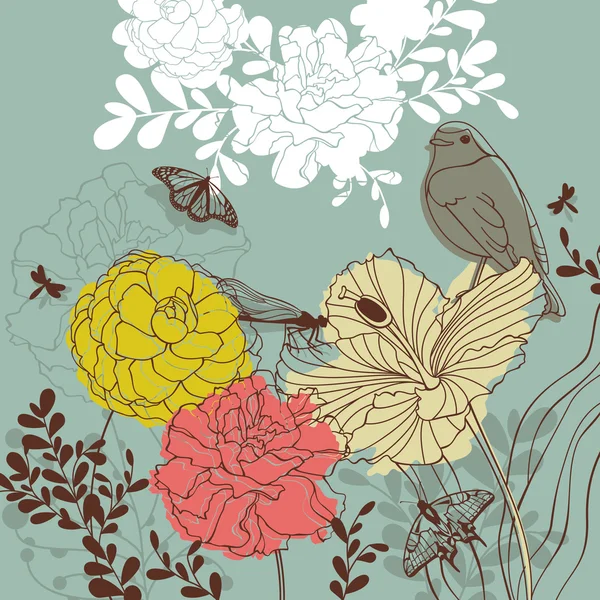 Прекрасная цветочная открытка — стоковый вектор