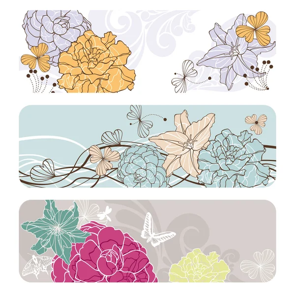 Bannières florales abstraites — Image vectorielle