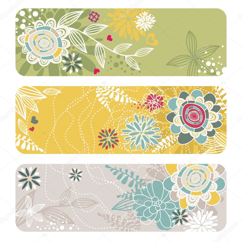 Abstract floral banners