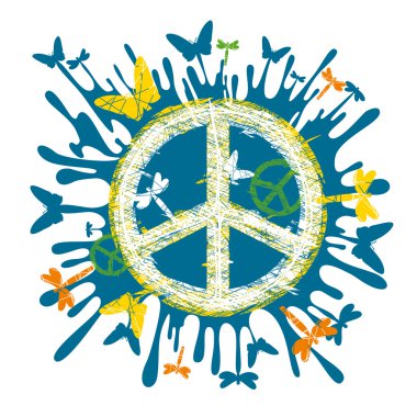 Hippie peace symbol clipart