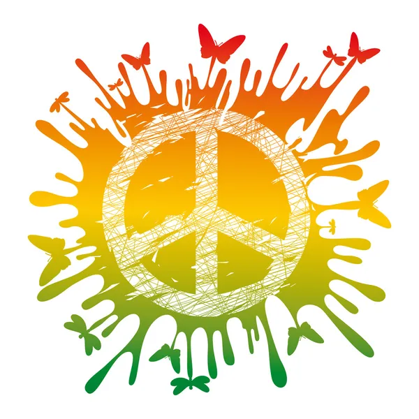 Hippie peace symbol — Stock Vector