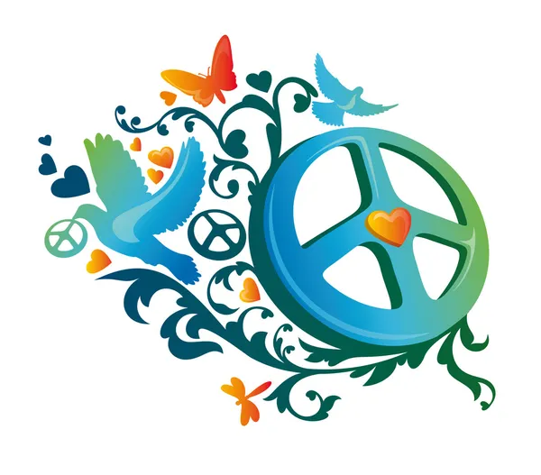 ヒッピーの平和のシンボル — ストックベクタ