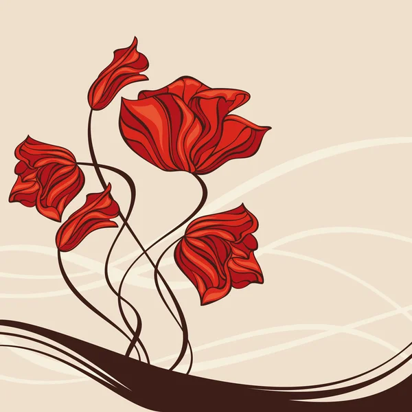 Прекрасна листівка з квітами — стоковий вектор