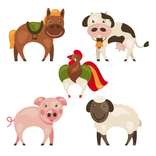 Ensemble d'animaux de ferme — Image vectorielle