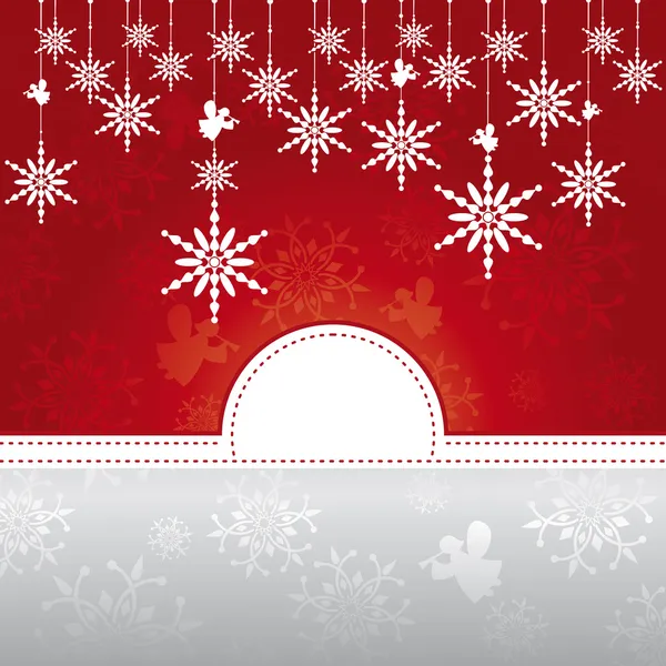 Cartão de Natal com flocos de neve —  Vetores de Stock