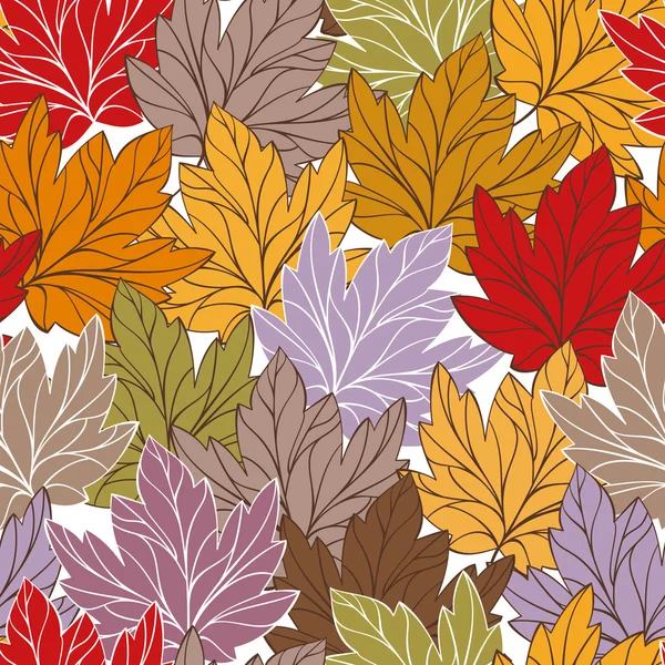 葉とベクトルシームレスパターン — ストックベクタ