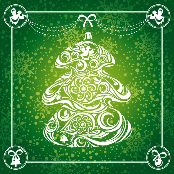 Weihnachtsbaumkarte — Stockvektor