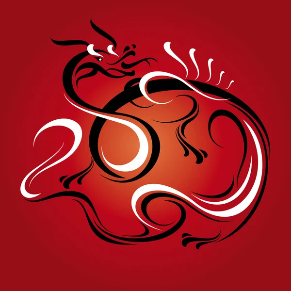 Anul Nou carte dragon — Vector de stoc