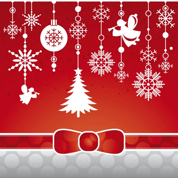 Karácsonyi képeslap hópelyhekkel — Stock Vector
