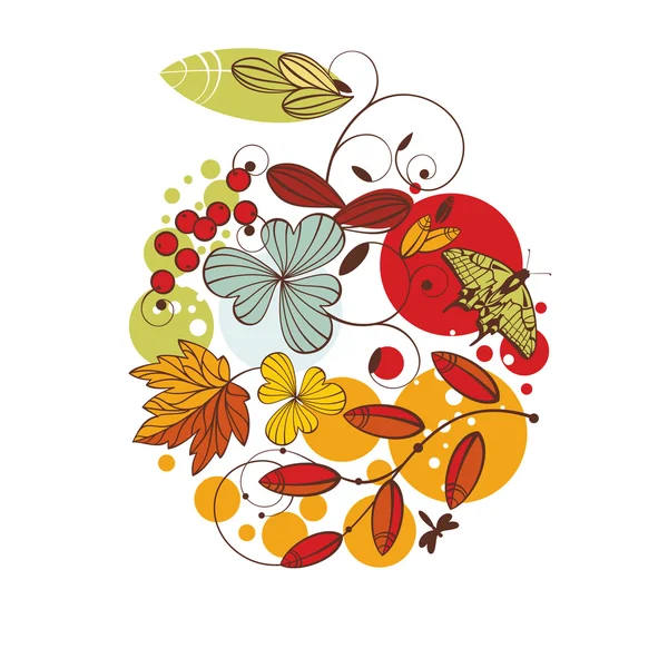 Tarjeta floral de otoño — Archivo Imágenes Vectoriales