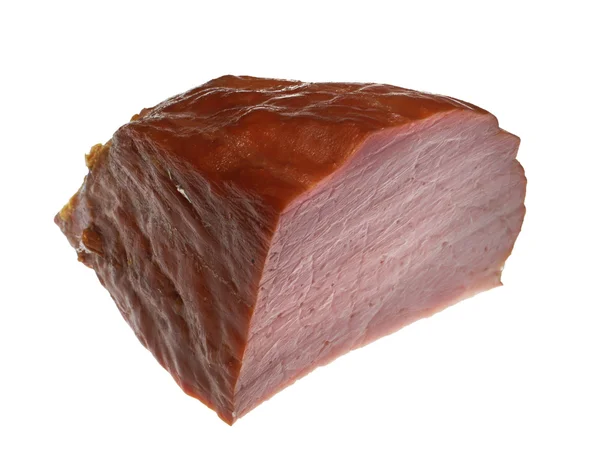 Carne affumicata su sfondo bianco — Foto Stock