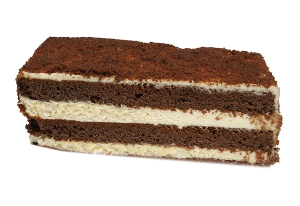 Kawałek ciasto czekoladowe na białym tle — Zdjęcie stockowe