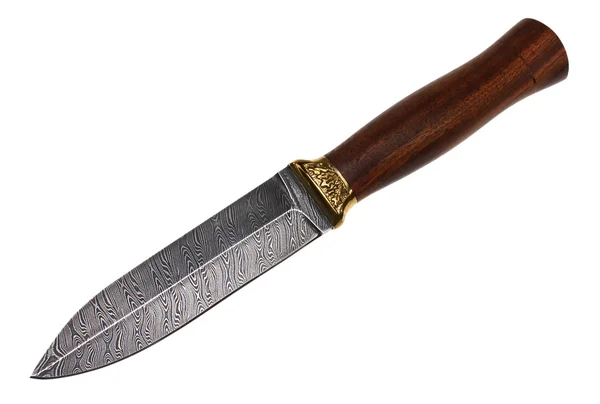하얀 배경에 칼을 꽂는 모습 — 스톡 사진