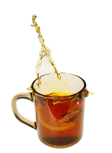 Tea citrommal fehér alapon — Stock Fotó