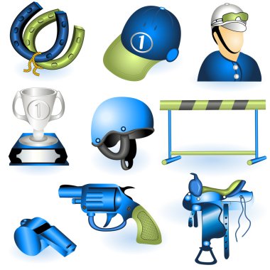 Sport equipment icons 3 clipart