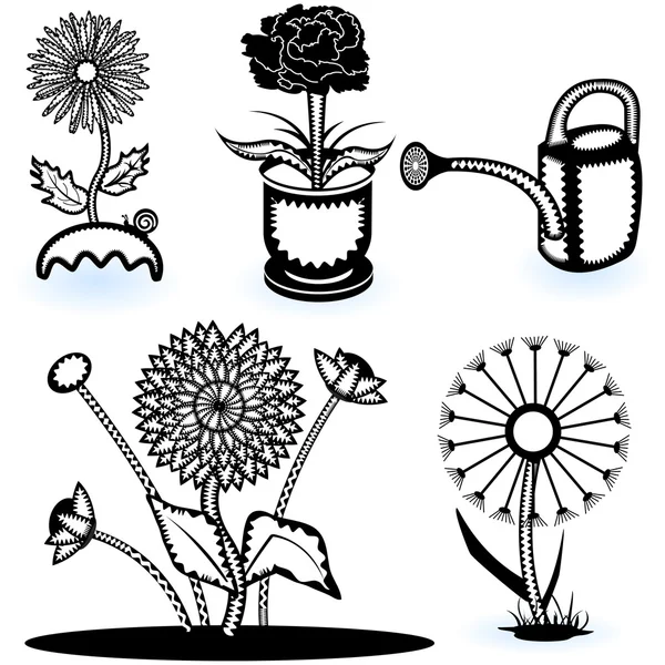 Collection of flowers 10 — Stock Vector