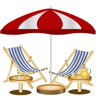 Two beach chairs clipart