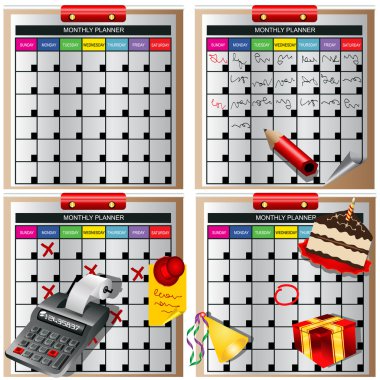 Monthly planner clipart