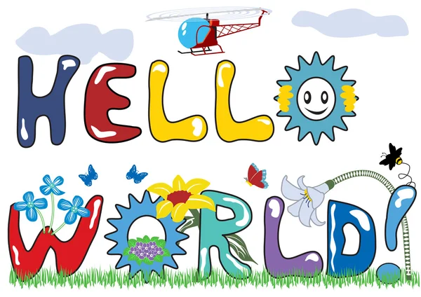 Hello világ betűk — Stock Vector
