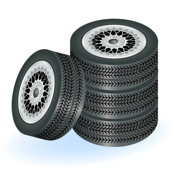 Cuatro neumáticos — Vector de stock