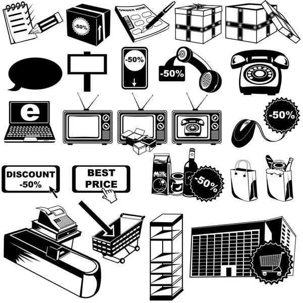 Shop piktogram ikonok 2 — Stock Vector